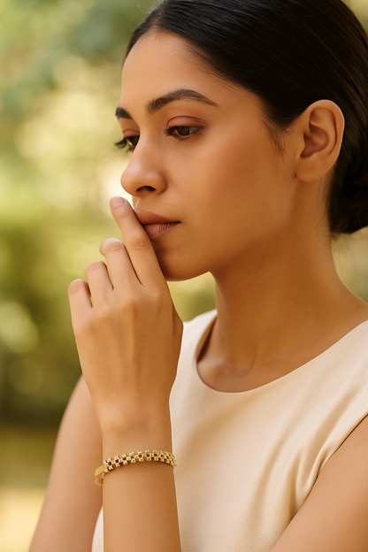 Geometric Grid Bangle