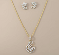 Curved Petal Drop Necklace Set