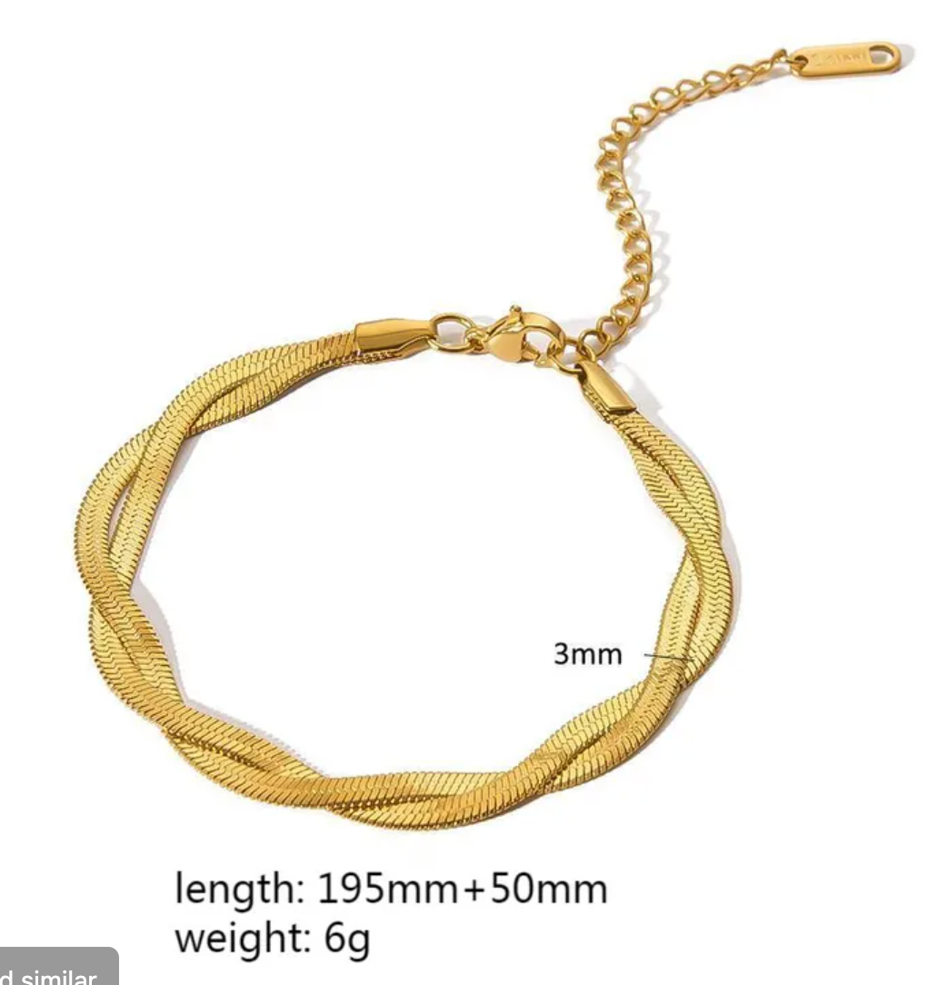 Double woven Snake Chain Bracelet