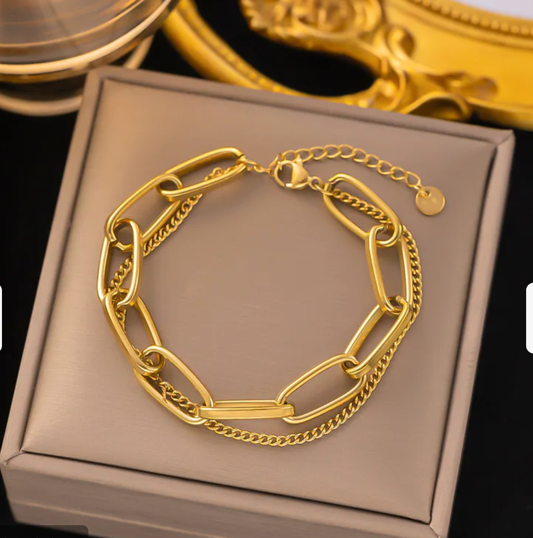 Double Layer Gold Plated Bracelet