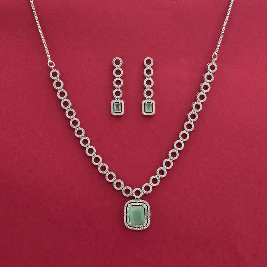 Emerald Cut Solitaire Necklace Set