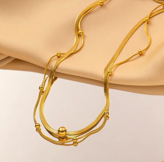 Glide Luxe Double Layer Beaded Necklace