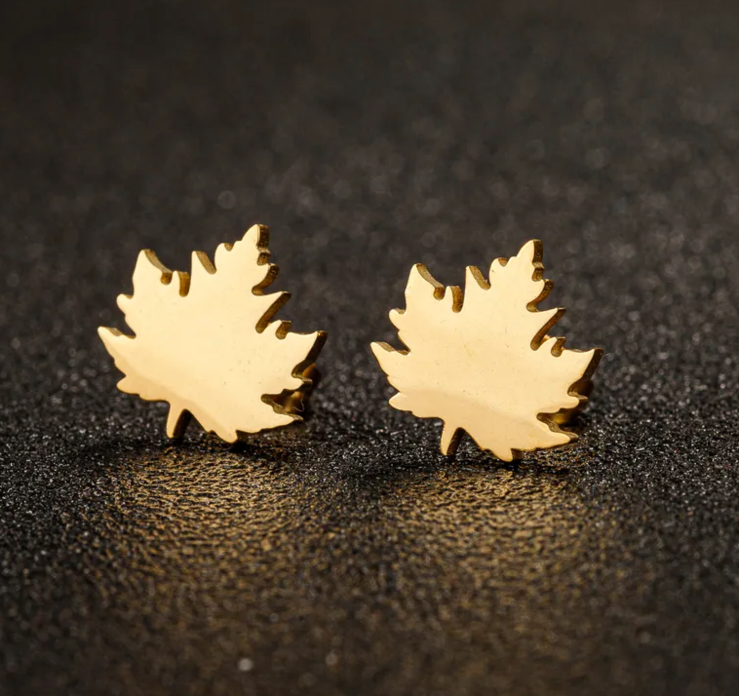 Gold Maple Studs