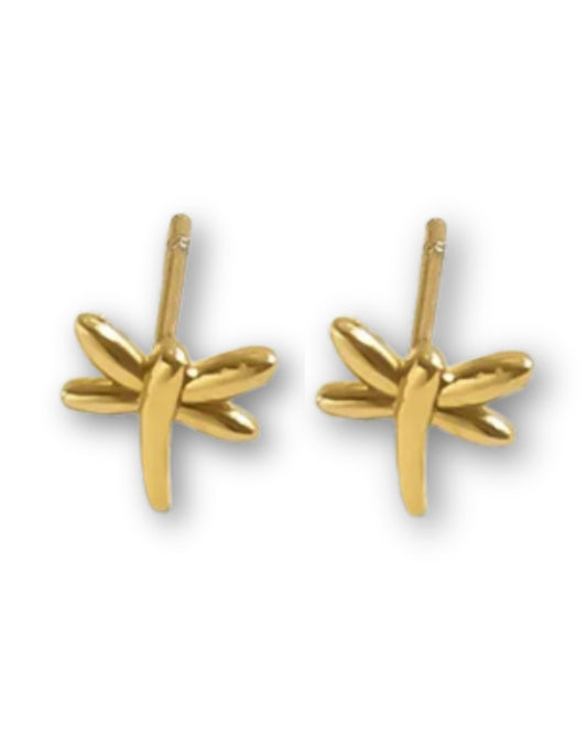 Gold Plated DragonFly Earrings
