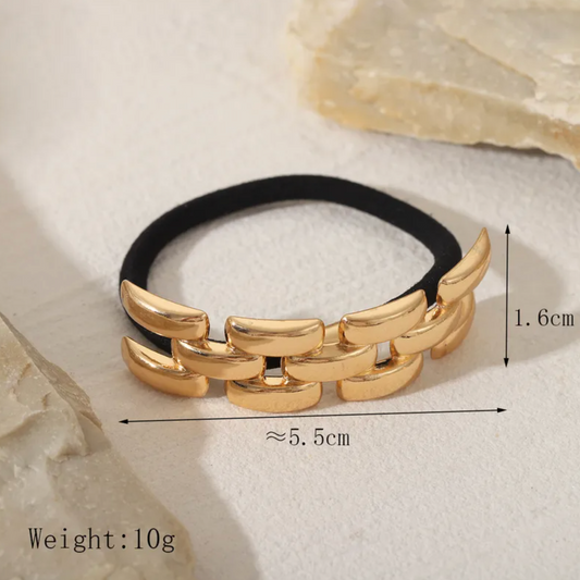 Gold Plated Buckle Hair Tie