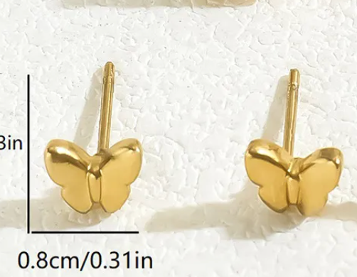 Gold Plated Butterfly Studs