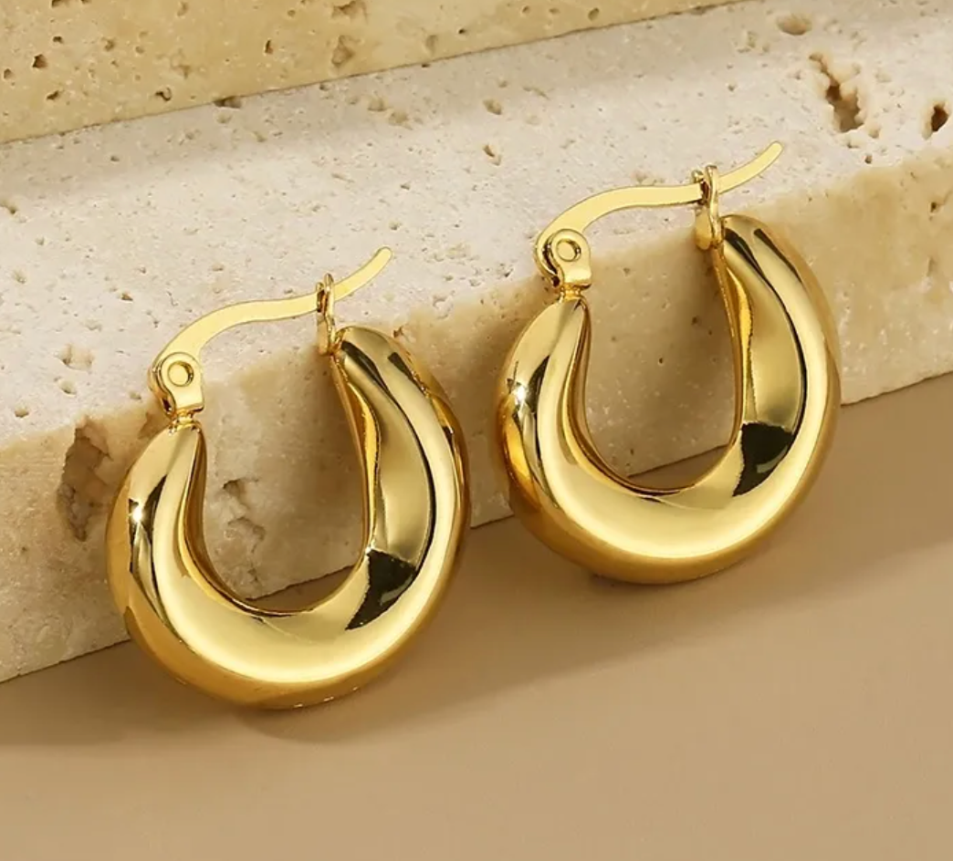 GoldPlated Classic Hoops