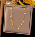 Gold Plated Geometric Charms Necklace