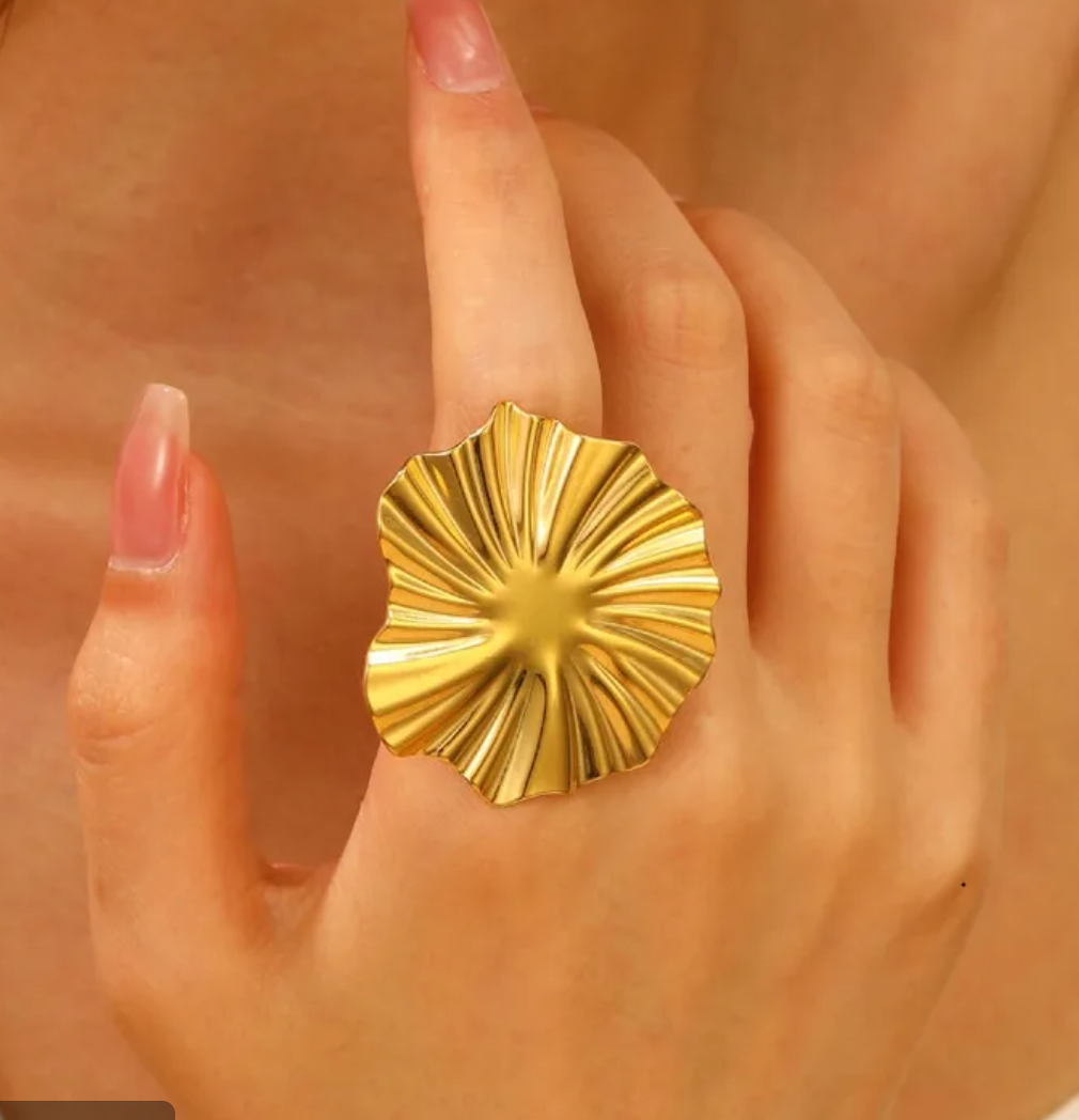 Gold Plated Hammered Open Ring