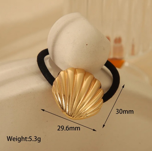 Gold Plated Shell Hair Tie