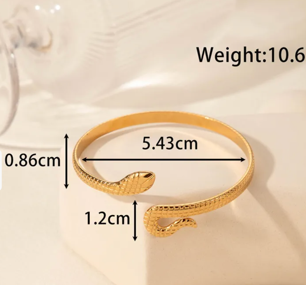 Gold Plated Snake Style Cuff