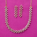 Gold Plated Trillion Cut Necklace Set