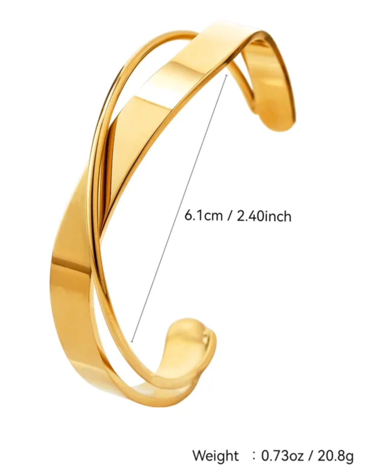 Gold Plated Twist Open Cuff