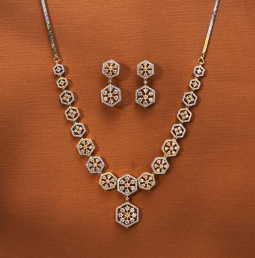 Hexagon Link Necklace Set