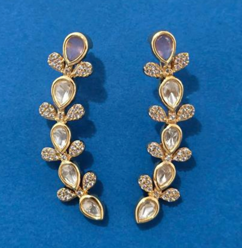 Luxe Floral Drops Ear Cuffs