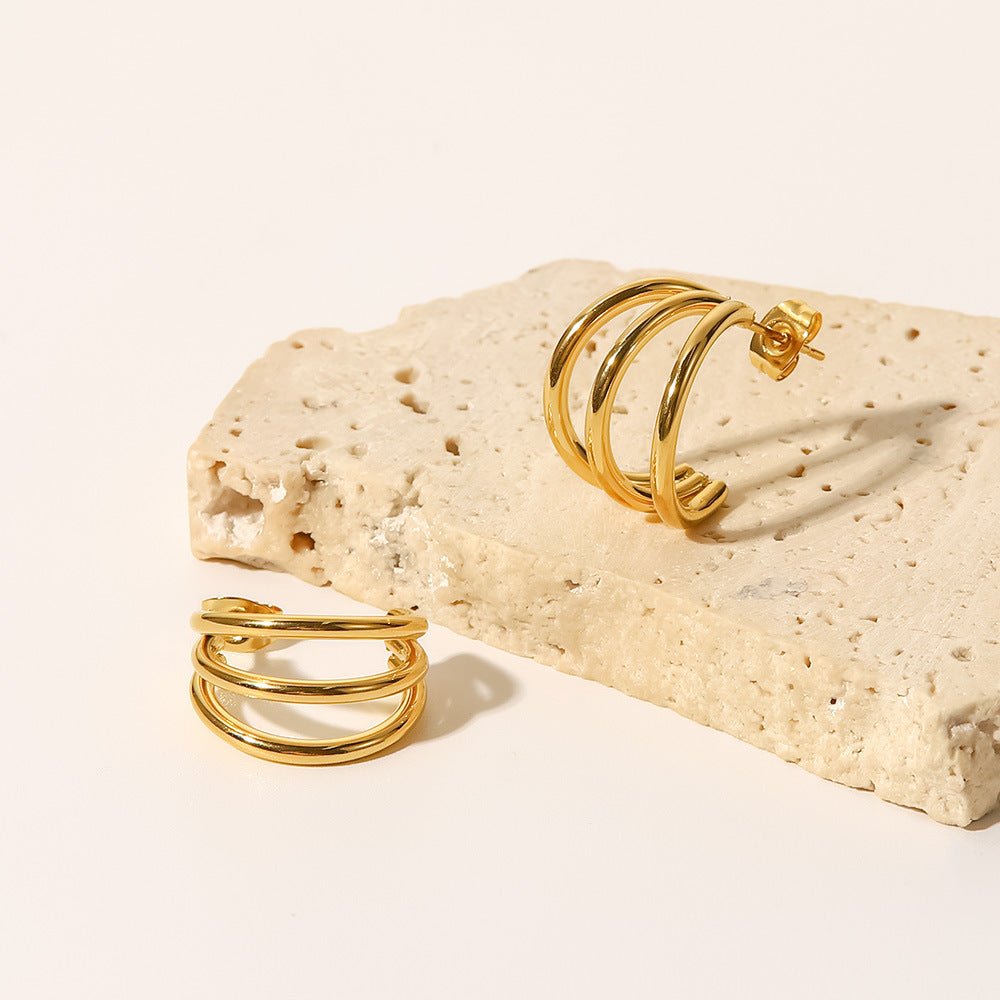 Triple Luxe Hoops