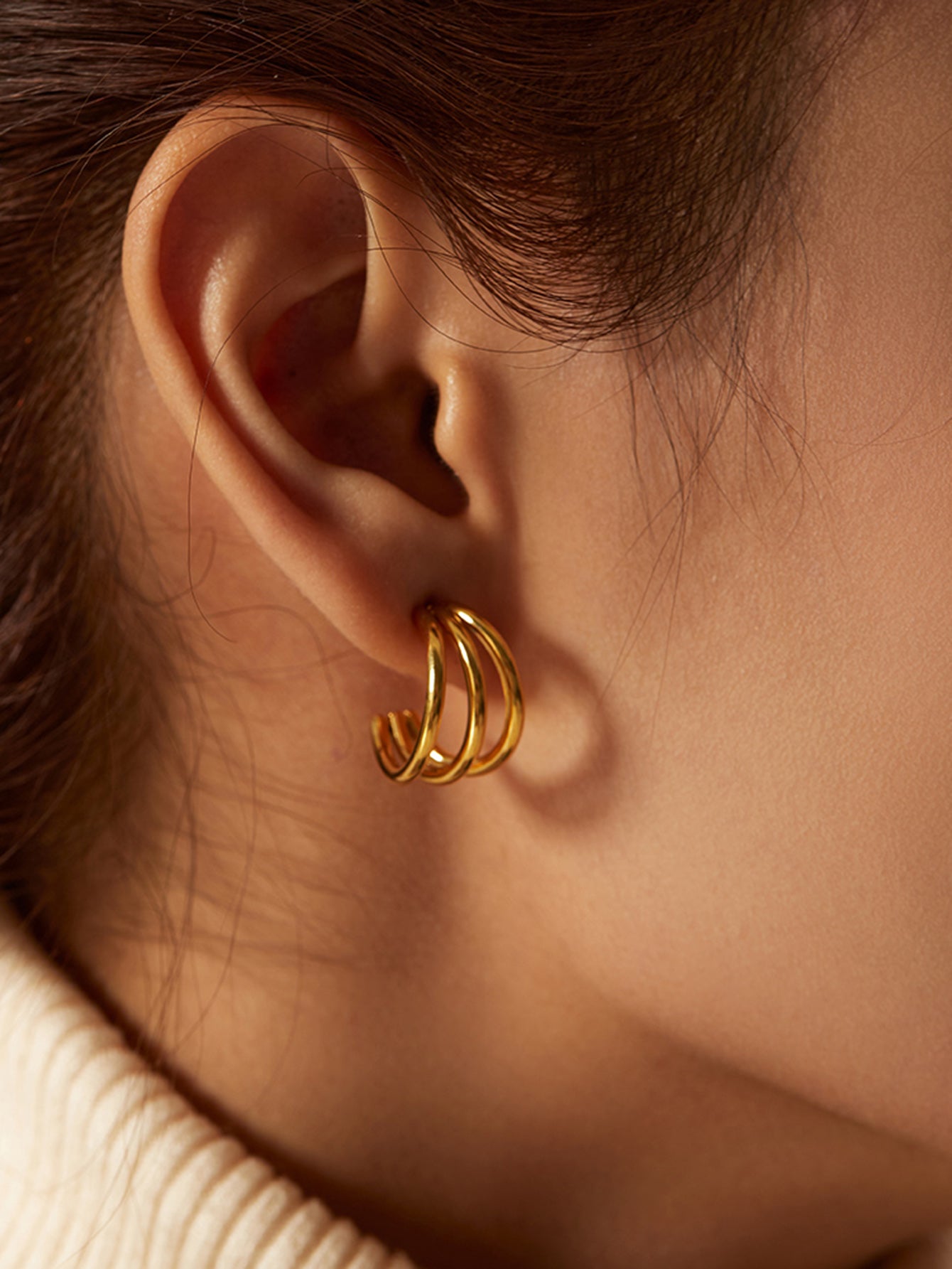 Triple Luxe Hoops