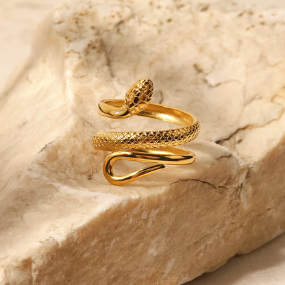 Golden Serpent Adjustable ring