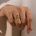 Golden Serpent Adjustable ring