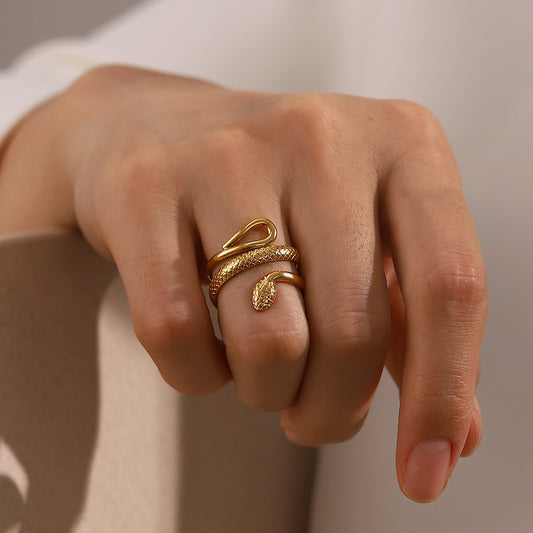 Golden Serpent Adjustable ring