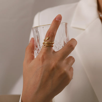 Golden Serpent Adjustable ring