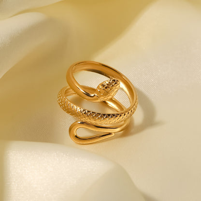 Golden Serpent Adjustable ring