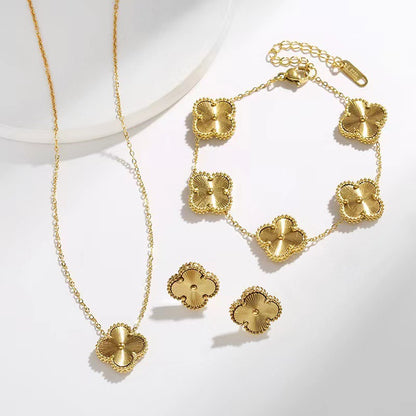 Gold Clover Jewellery Set