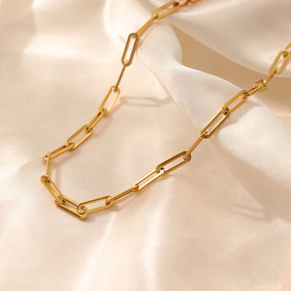 Golden Paperclip Chain Necklace