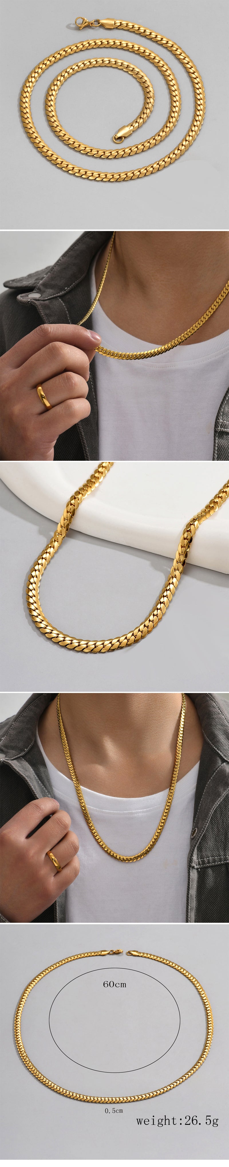 The Classic Men's Herringbone Necklace