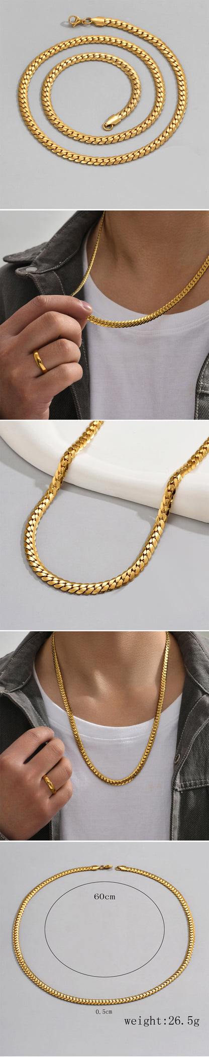The Classic Men's Herringbone Necklace
