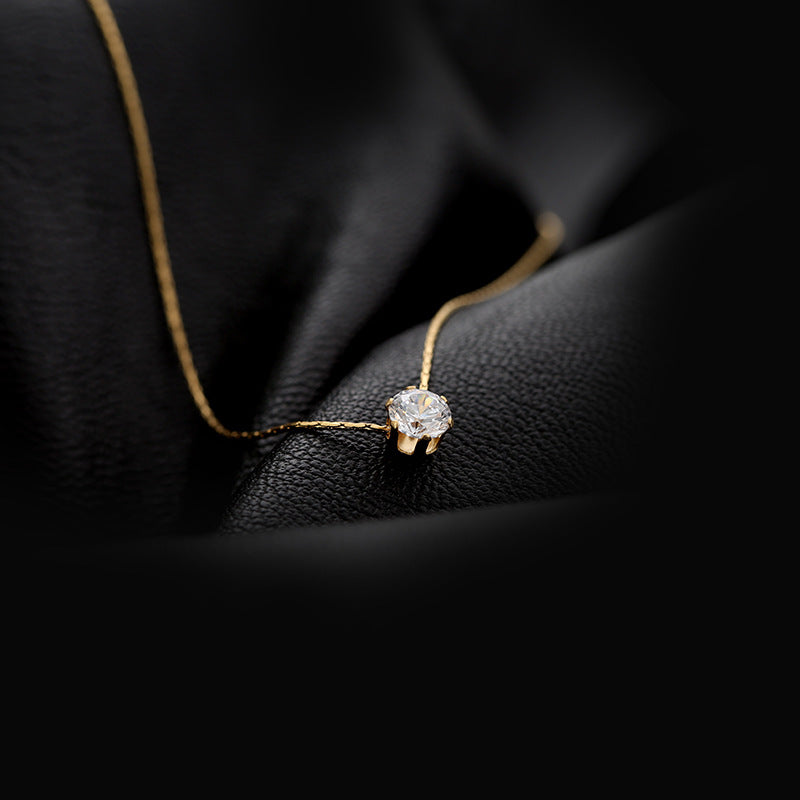 Gold Plated Diamond Charm Necklace