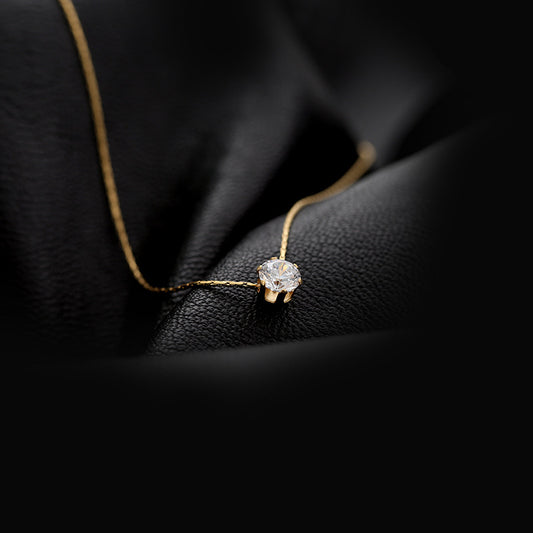 Gold Plated Diamond Charm Necklace