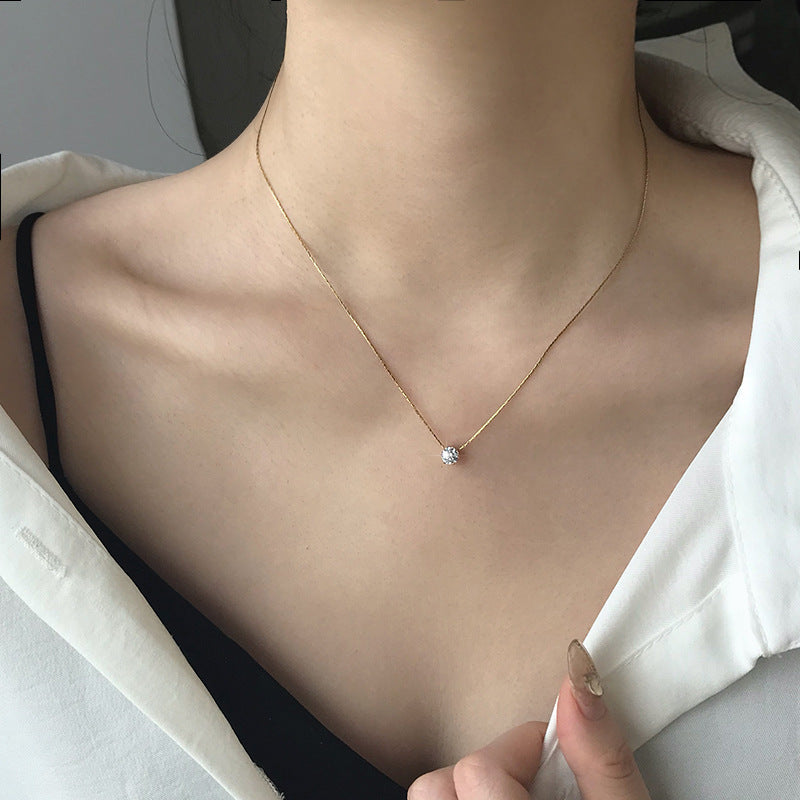 Gold Plated Diamond Charm Necklace