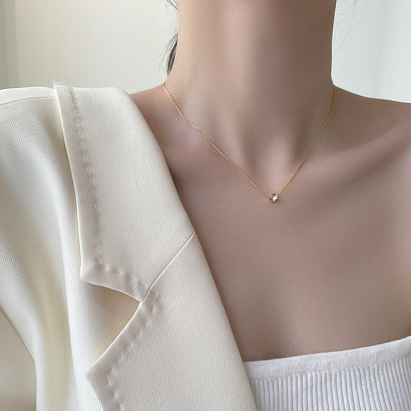 Gold Plated Diamond Charm Necklace