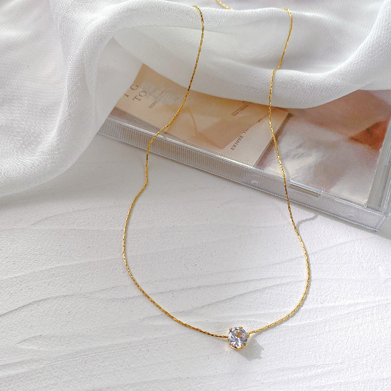 Gold Plated Diamond Charm Necklace