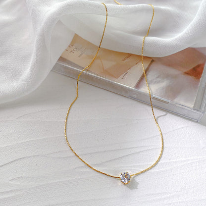 Gold Plated Diamond Charm Necklace