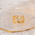 Gold Plated Waves Open ring