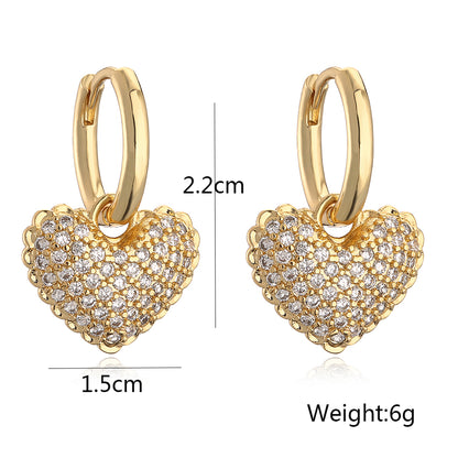 Heart Zircon Hoops