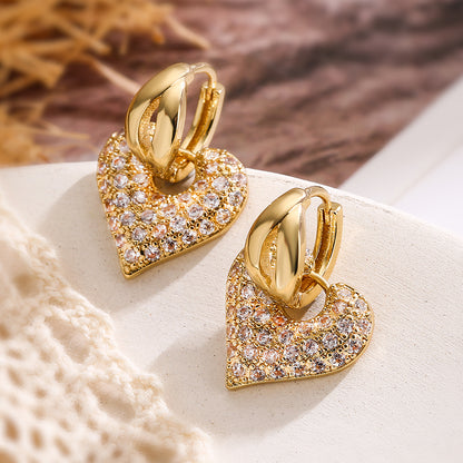 Heart Zircon Hoops