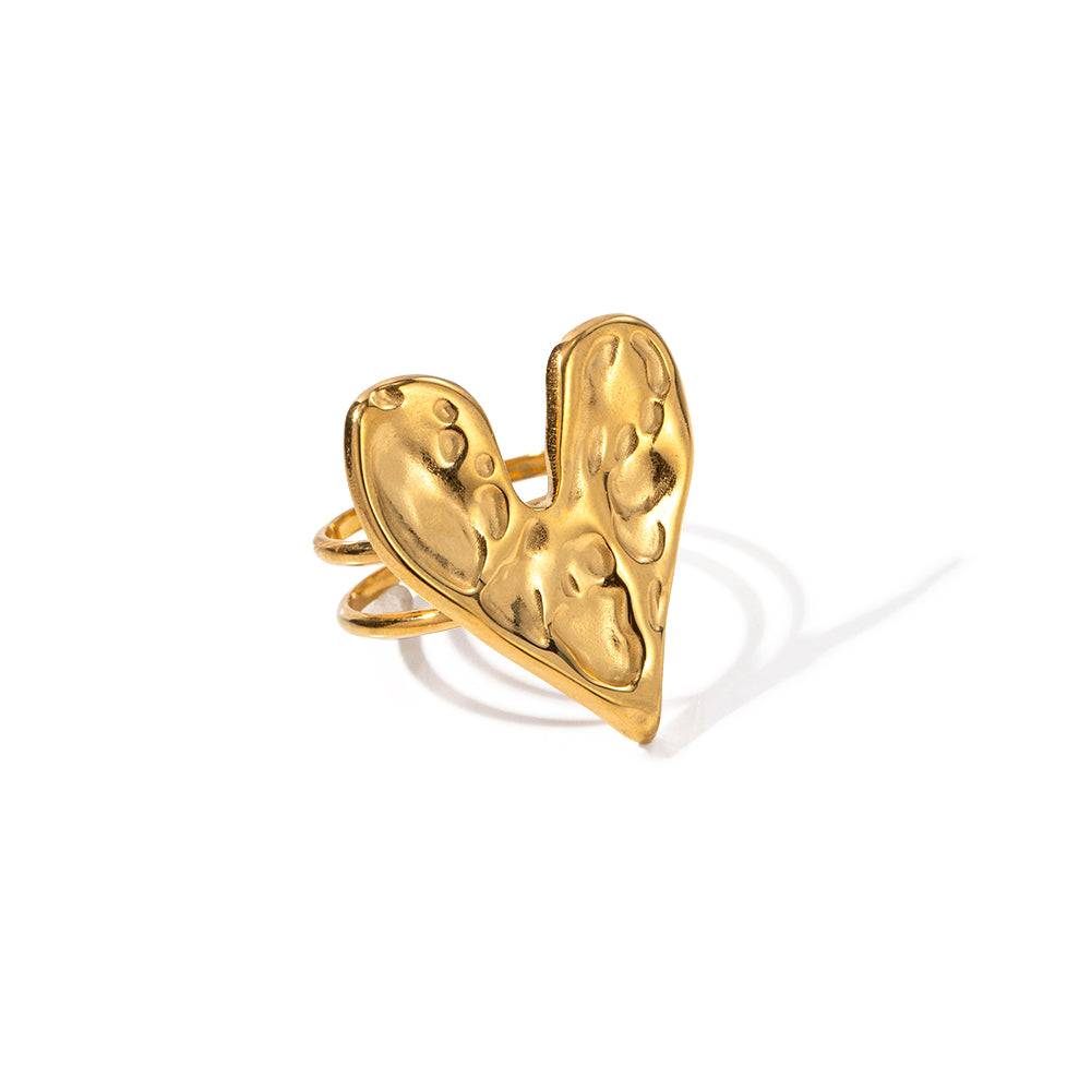 Hammered Heart Ring