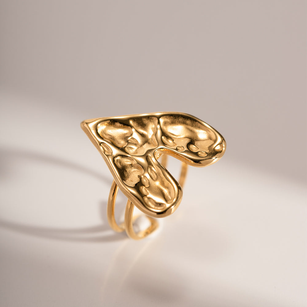 Hammered Heart Ring