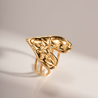 Hammered Heart Ring