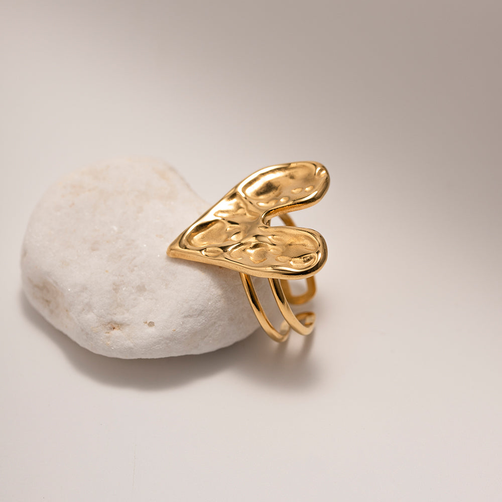 Hammered Heart Ring