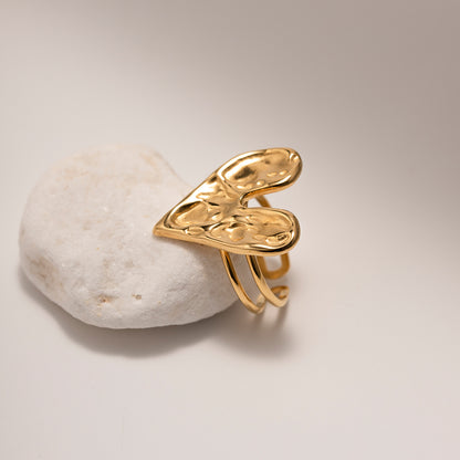 Hammered Heart Ring