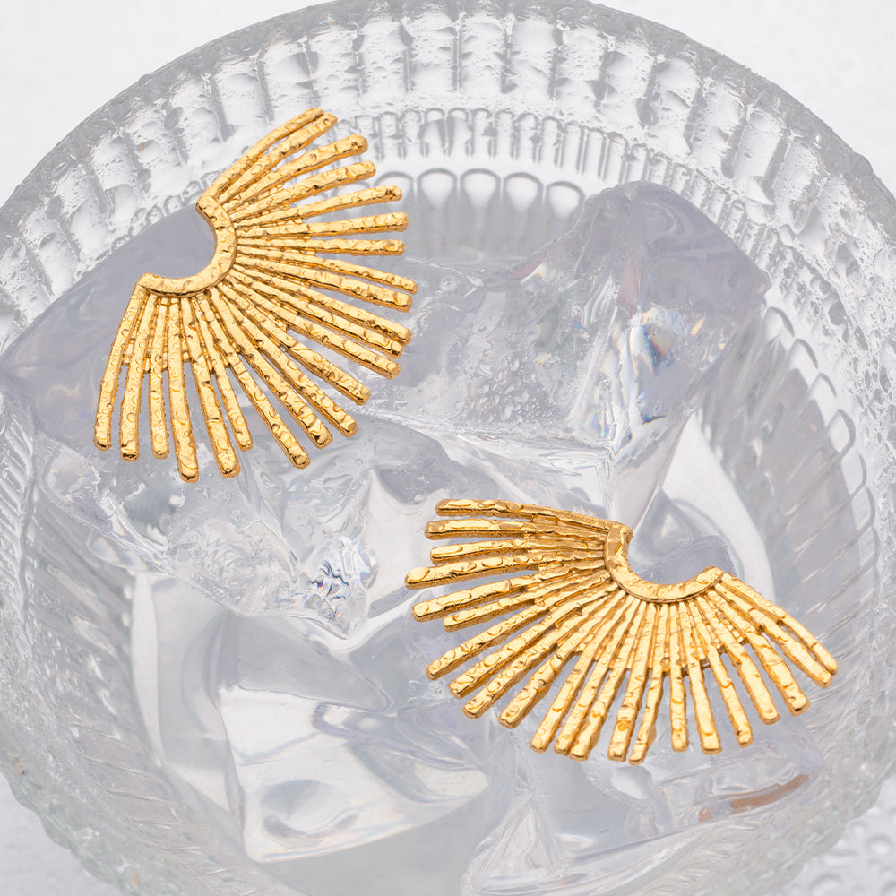 Semi Sun Rays Studs