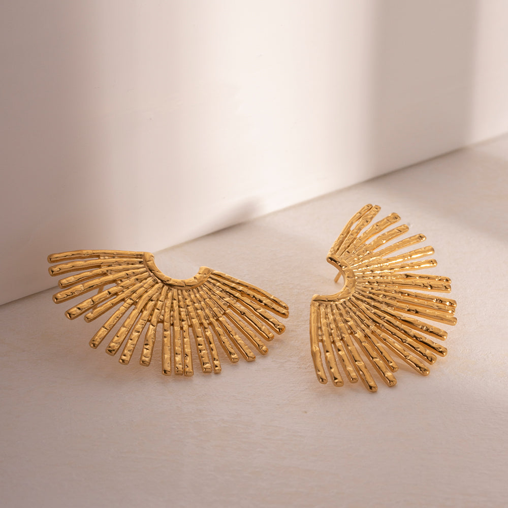 Semi Sun Rays Studs