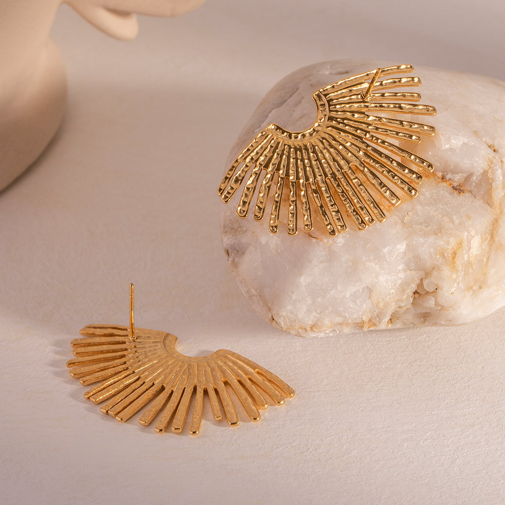 Semi Sun Rays Studs