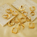 Gold Crescent Hoop Earrings (Round)
