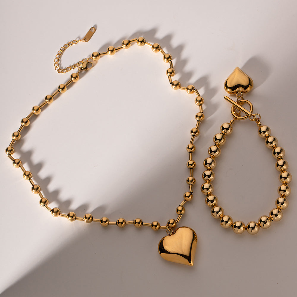 Heart beads necklace