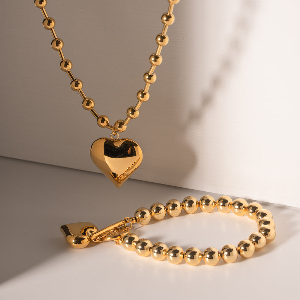 Heart beads necklace